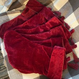 Burgundy Felt Christmas Stockings | Set of 6